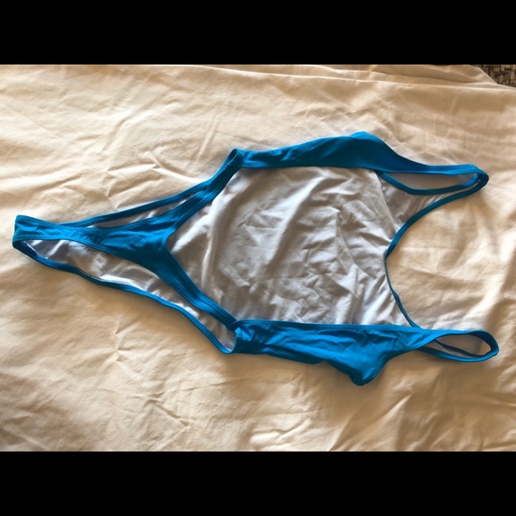 BRAND 🆕 Blue One Piece Thong Swimsuit - Picture 3 of 6